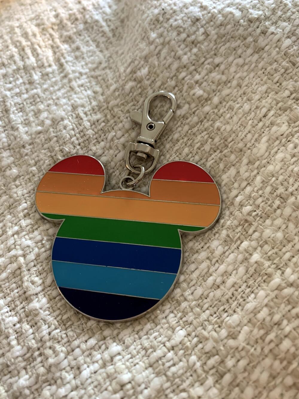 RARE Mickey Icon Rainbow Pride Pin Trading Bag and Lanyard Charm